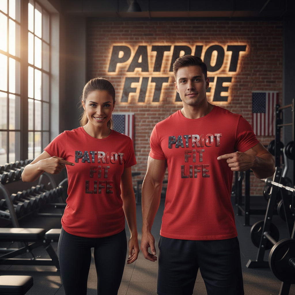 Patriot Fit Life T-Shirt - American Flag Block Letter Graphic Tee