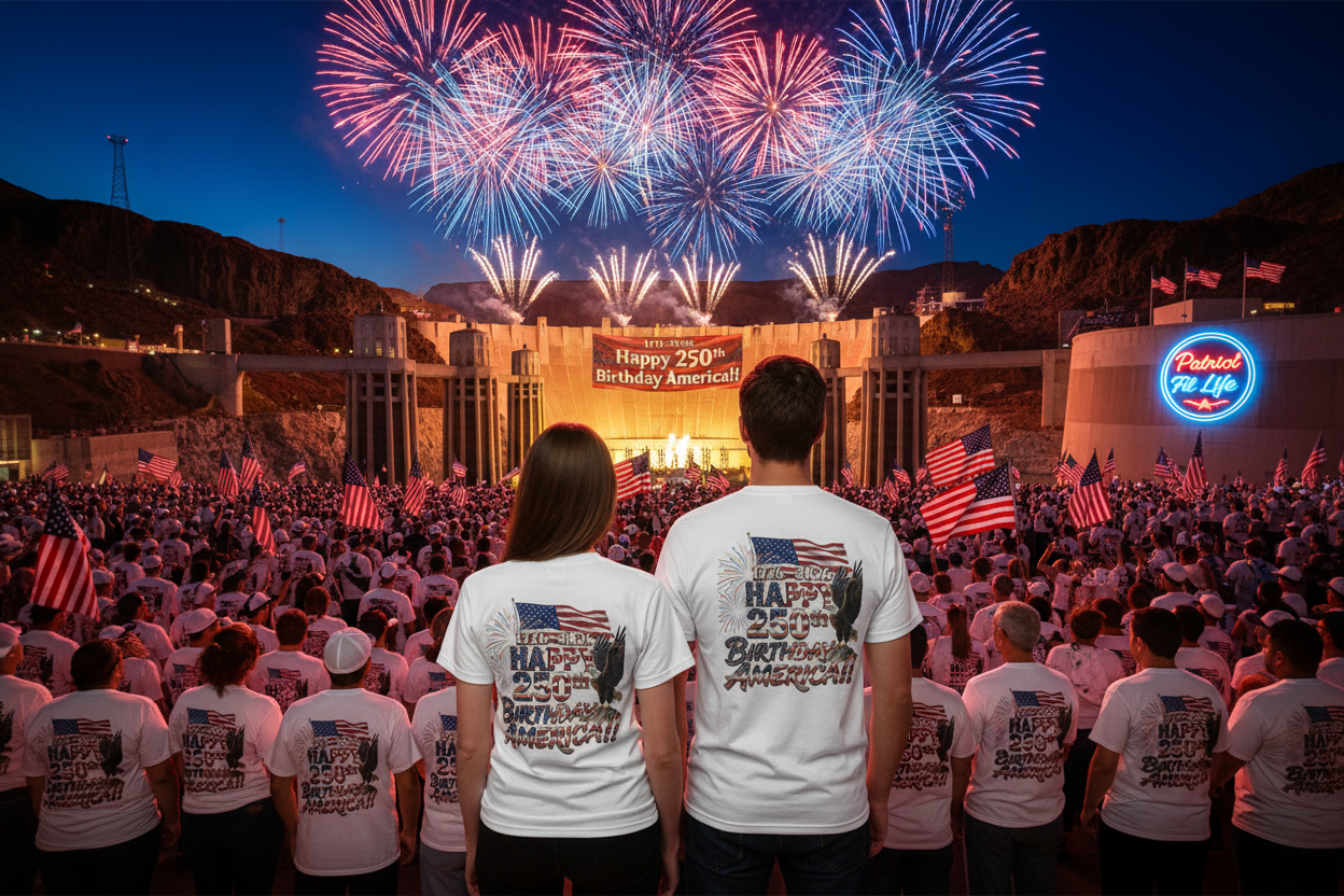 Happy 250th Birthday America T-Shirt | Patriotic Eagle Flag & Fireworks Tee | Bella Canvas | XS-4XL | 1776-2026