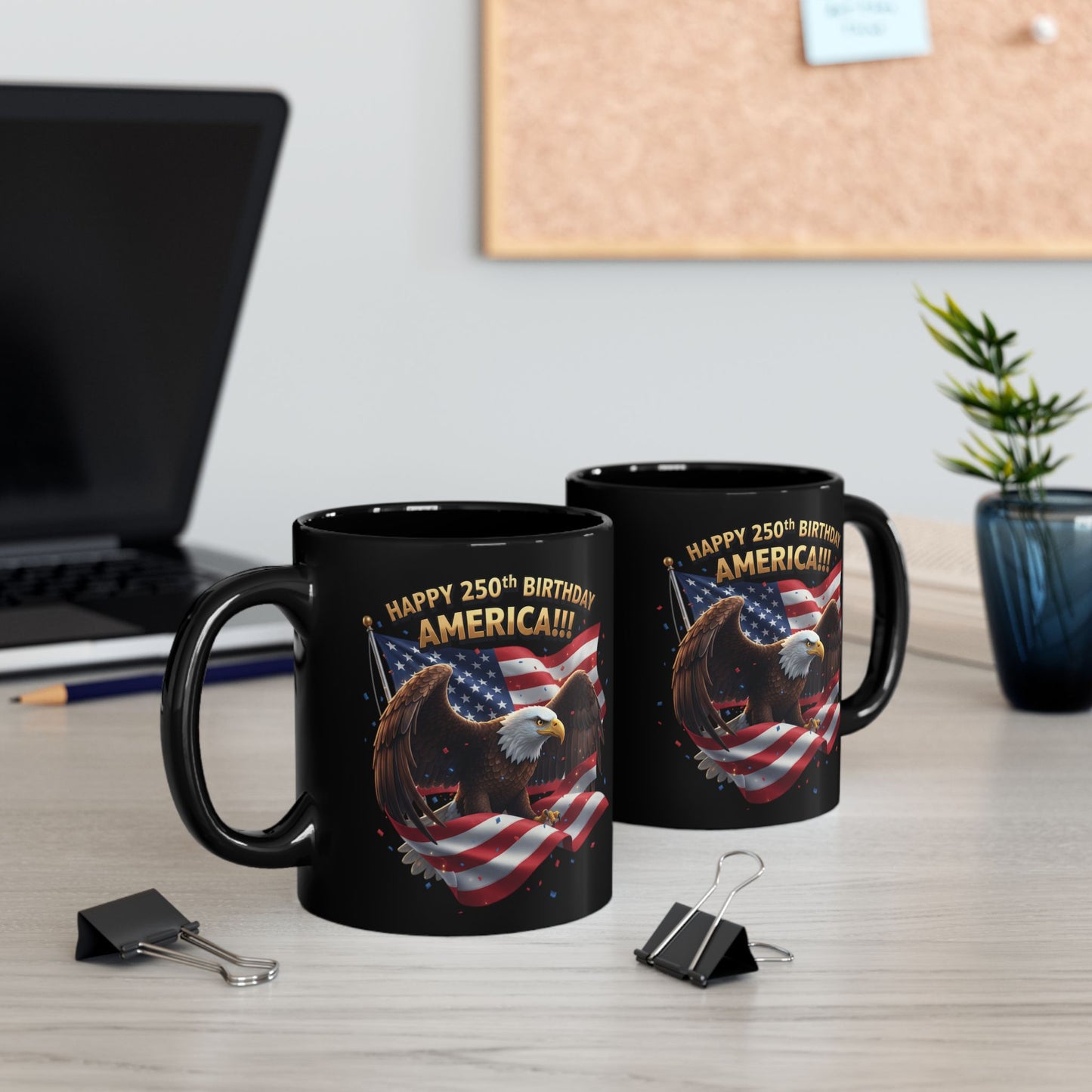 Happy 250th Birthday America Eagle Mug | Patriotic Ceramic Coffee Mug