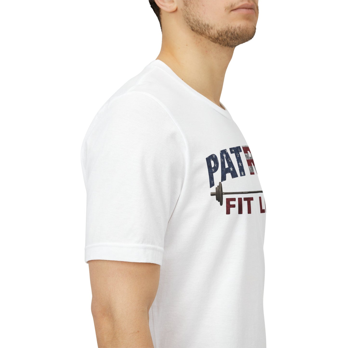 Patriot Fit Life T-Shirt | American Flag Barbell Gym Tee