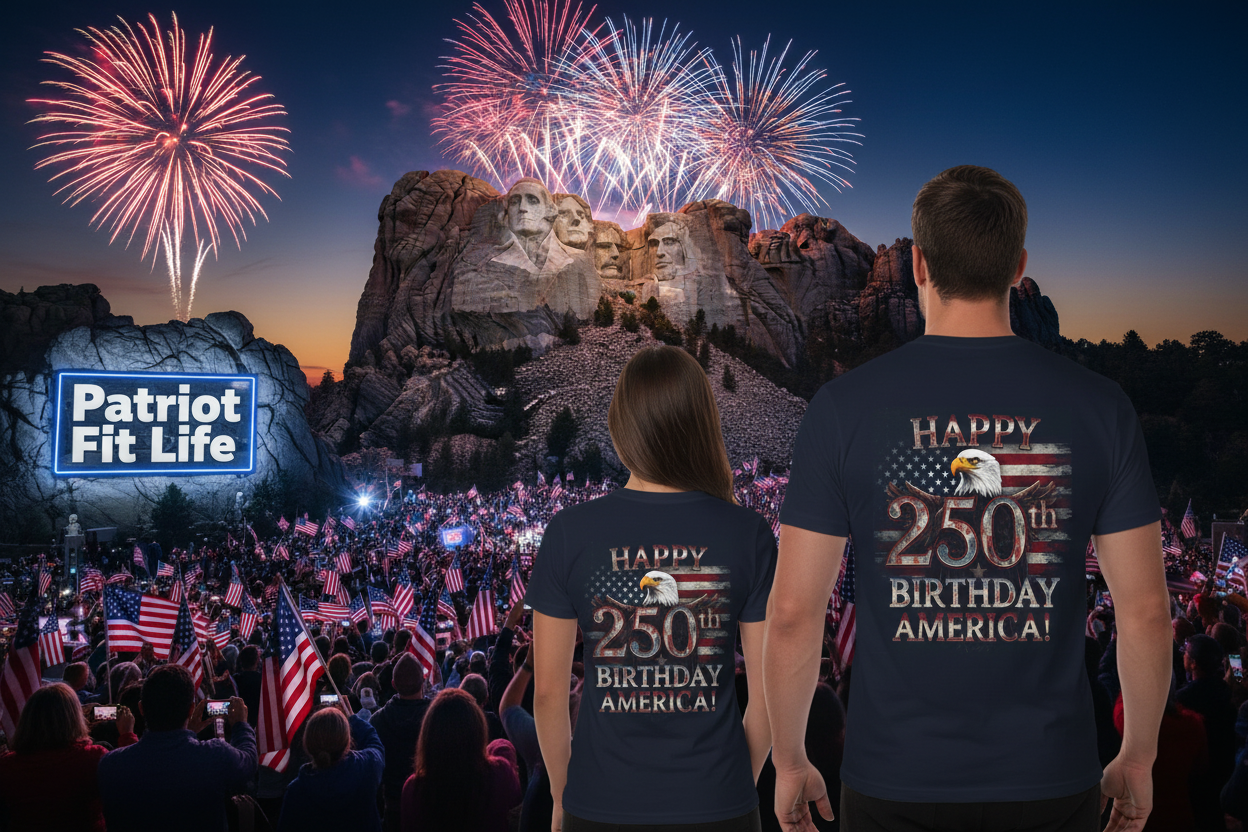 Happy 250th Birthday America T-Shirt | Patriotic Eagle & Flag Tee | 1776–2026