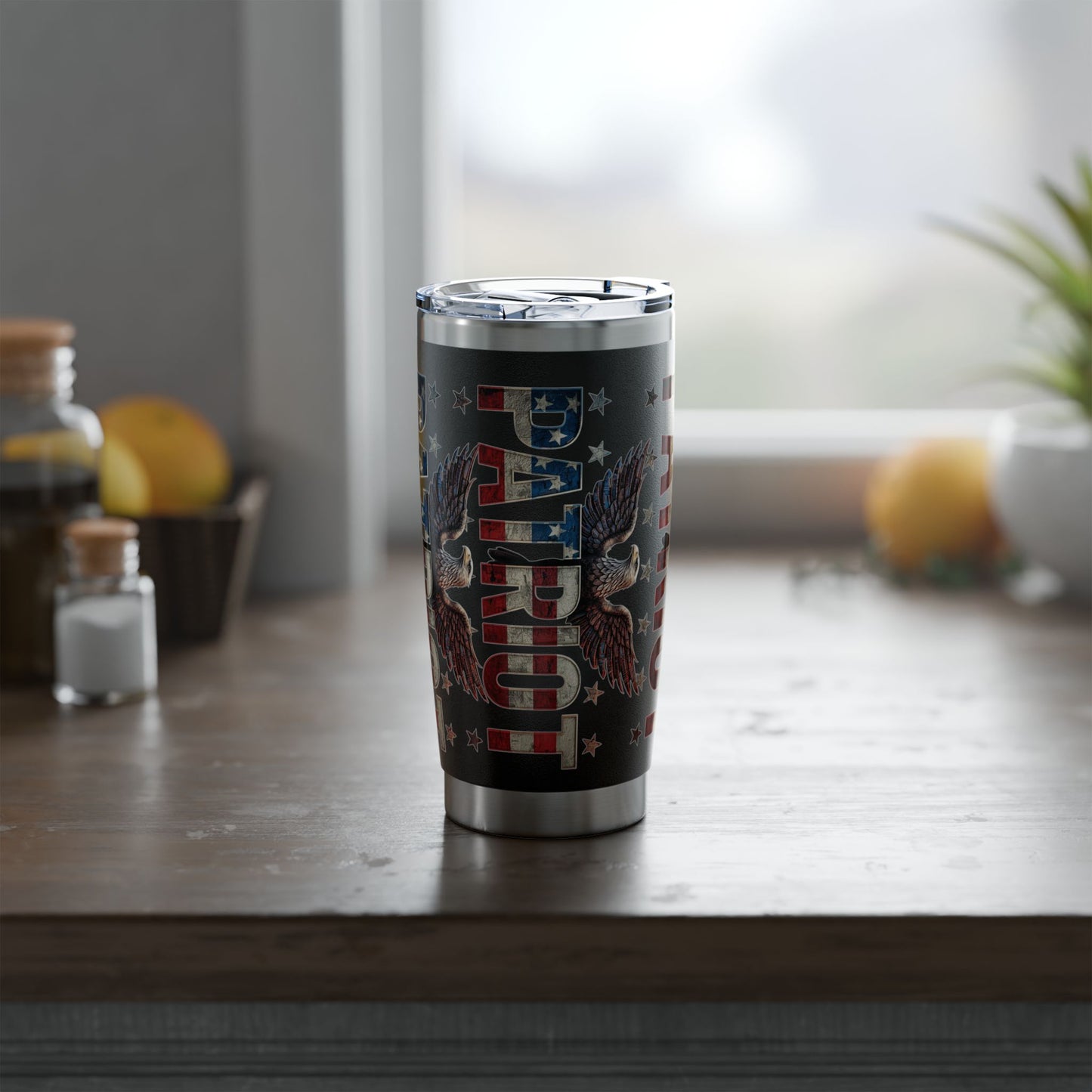 Patriot 20oz Tumbler - American Flag Eagle Stainless Steel Travel Mug