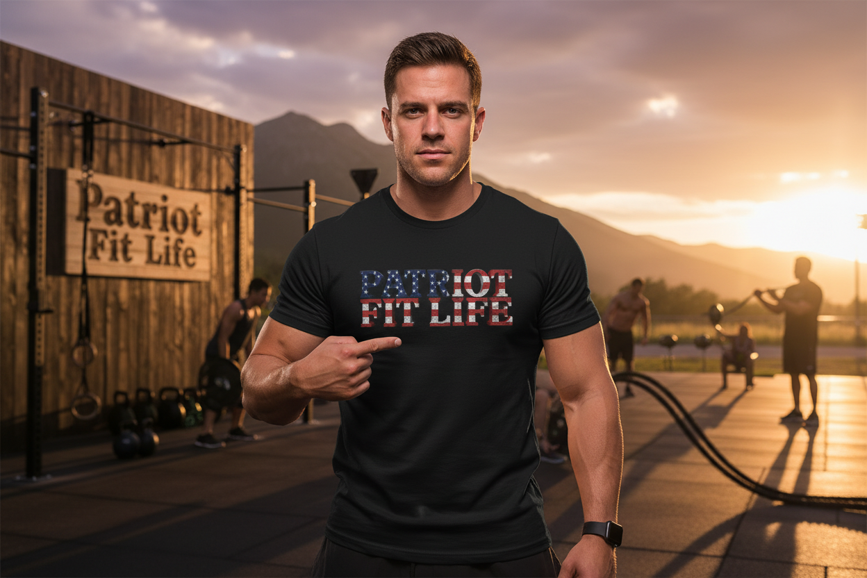 Patriot Fit Life American Flag T-Shirt | Lightweight Fitness Tee