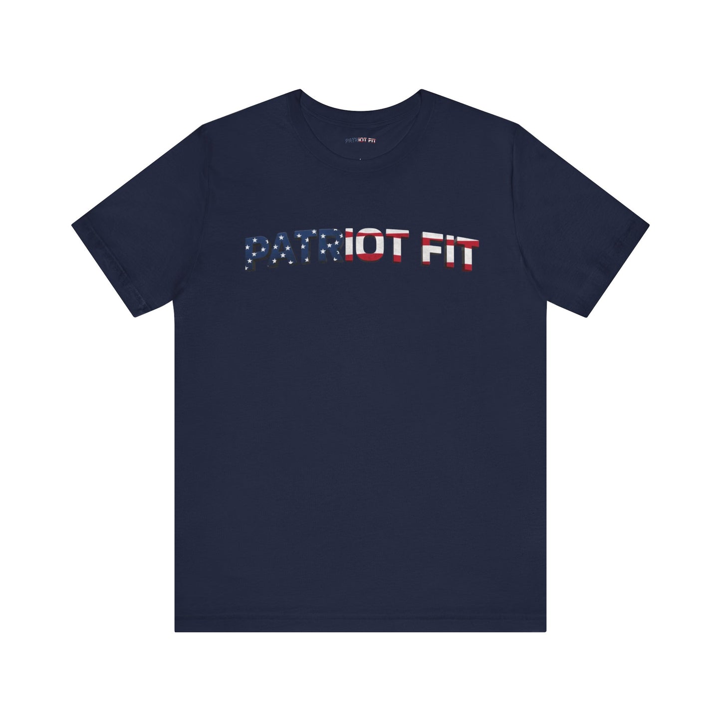 Patriot Fit T-Shirt — American Flag Text Athletic Tee