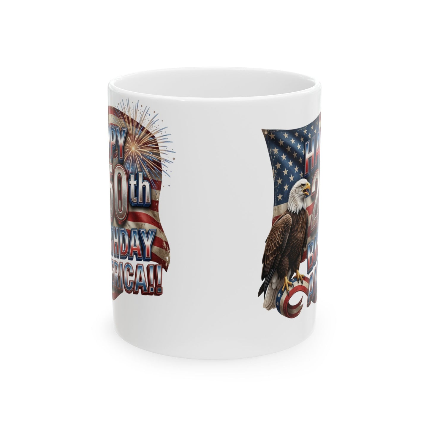 Patriotic Eagle Ceramic Mug | Happy 4th of July Americana Coffee Cup | 11oz & 15oz