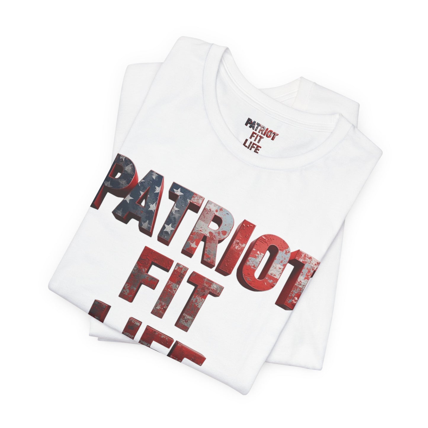 Patriot Fit Life T-Shirt - American Flag Block Letter Graphic Tee