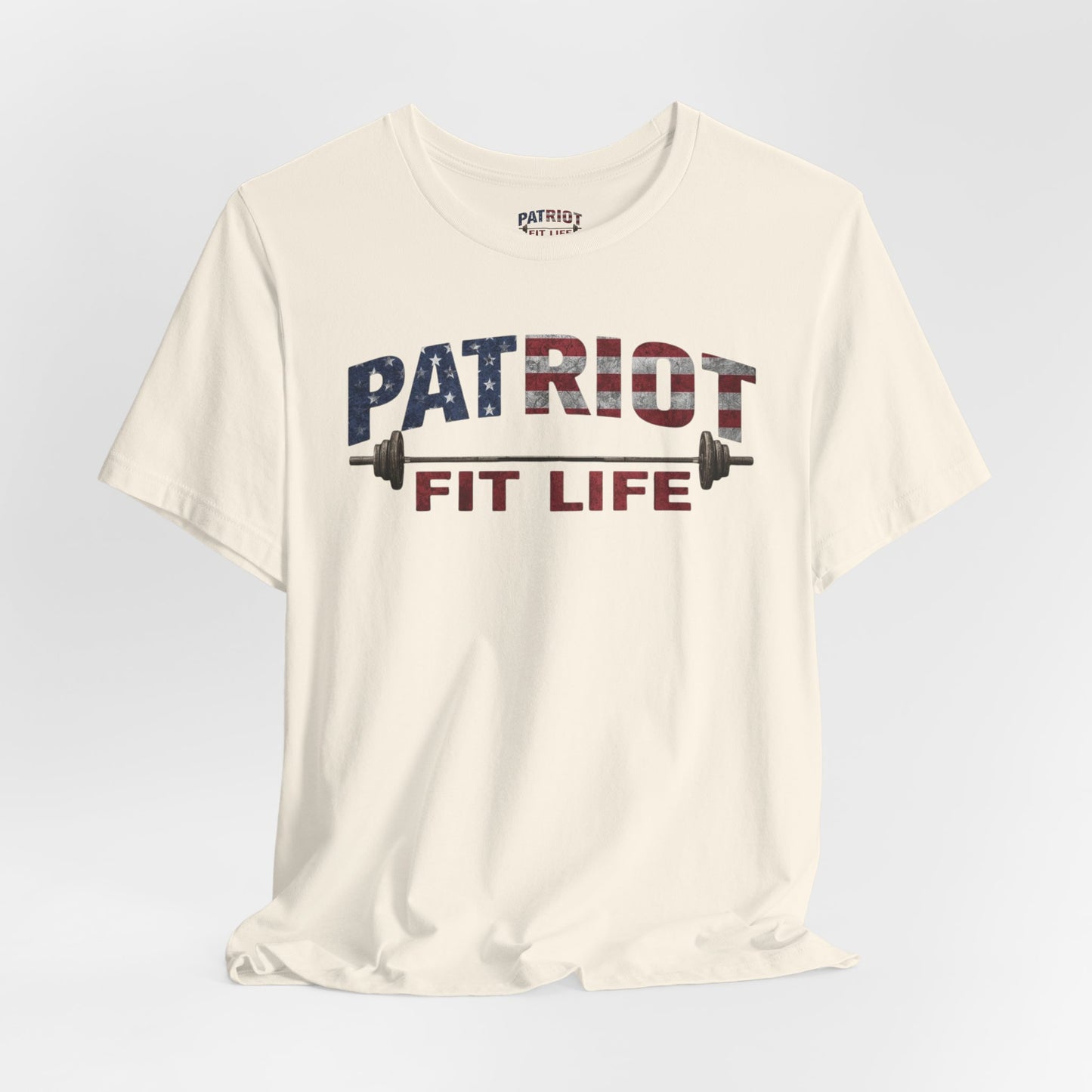 Patriot Fit Life T-Shirt | American Flag Barbell Gym Tee