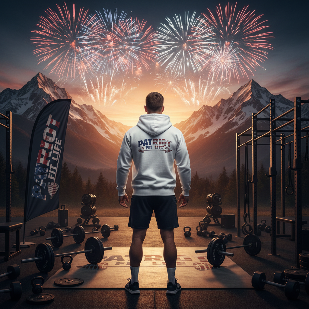 Patriot Fit Life Hoodie | American Flag Barbell Gym Hoodie