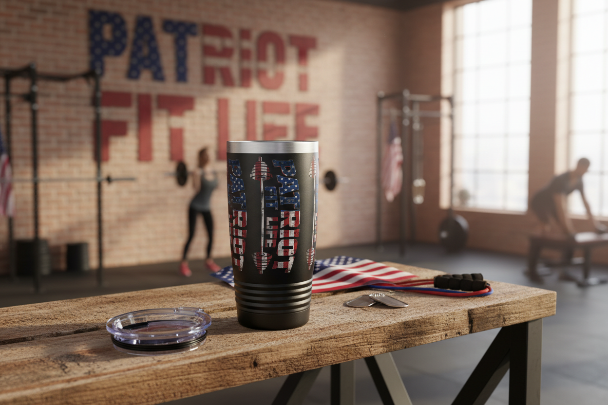Patriot Fit Life 20oz Ringneck Tumbler  American Flag Insulated Travel Mug