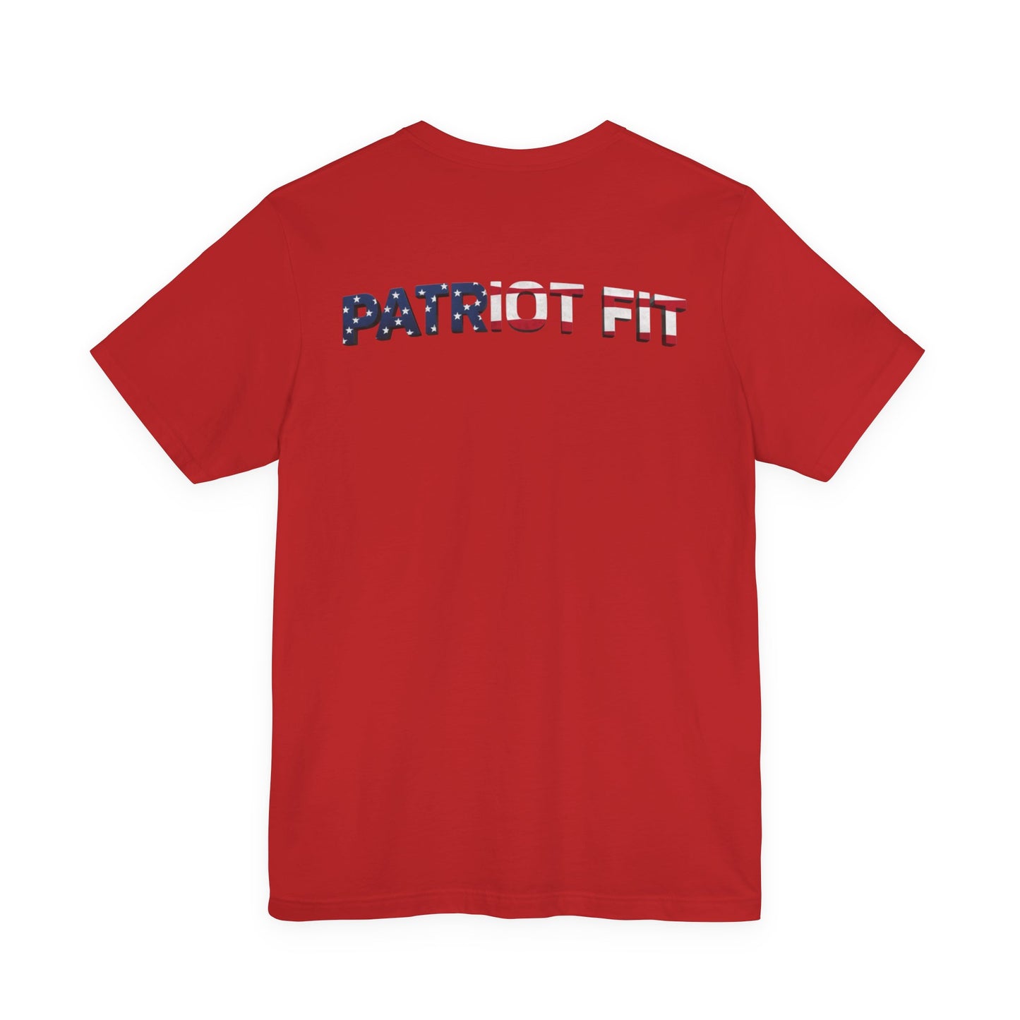 Patriot Fit T-Shirt — American Flag Text Athletic Tee
