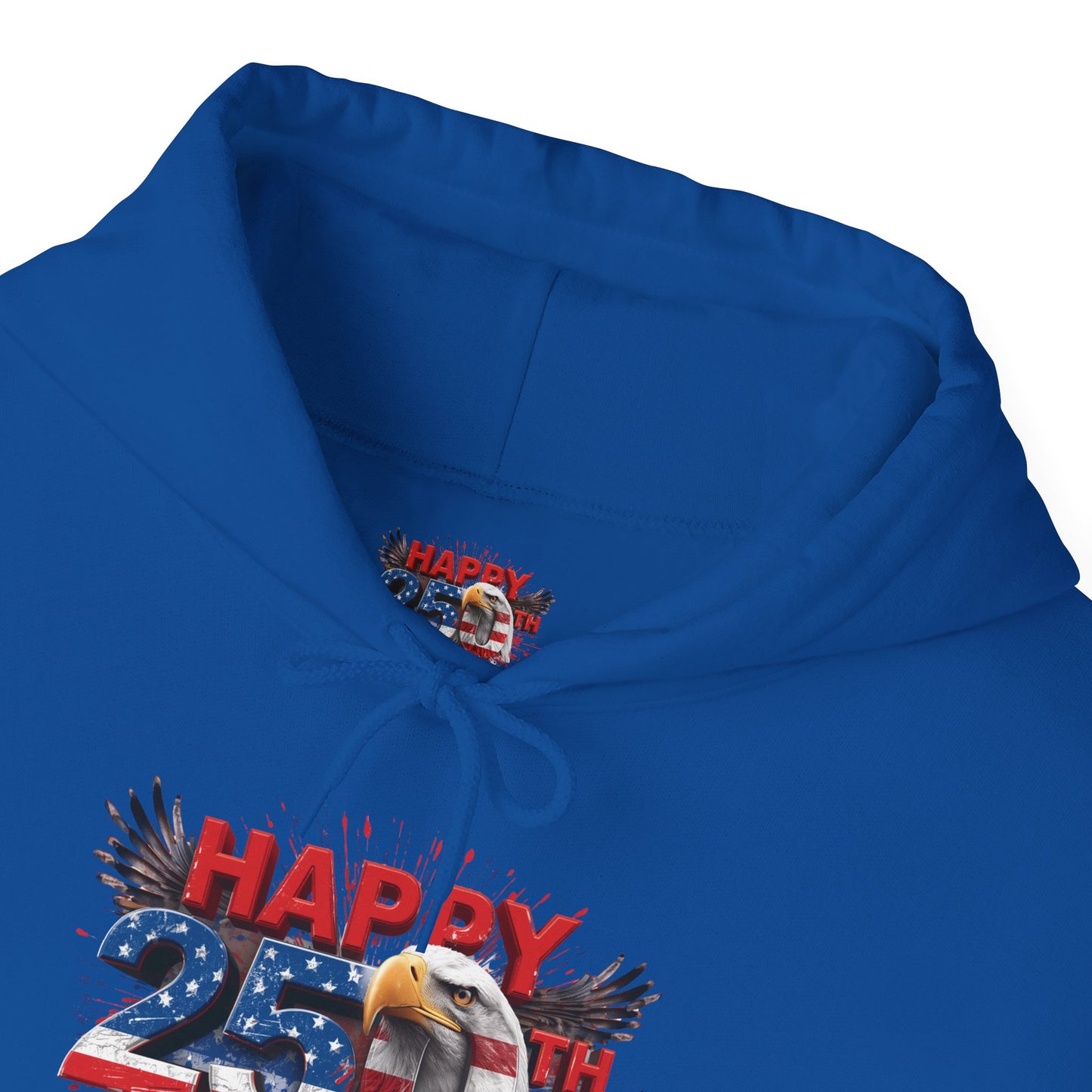 Happy 4th of July Hoodie | Patriotic Eagle & Flag Sweatshirt | America 250th | Gildan | S-5XL