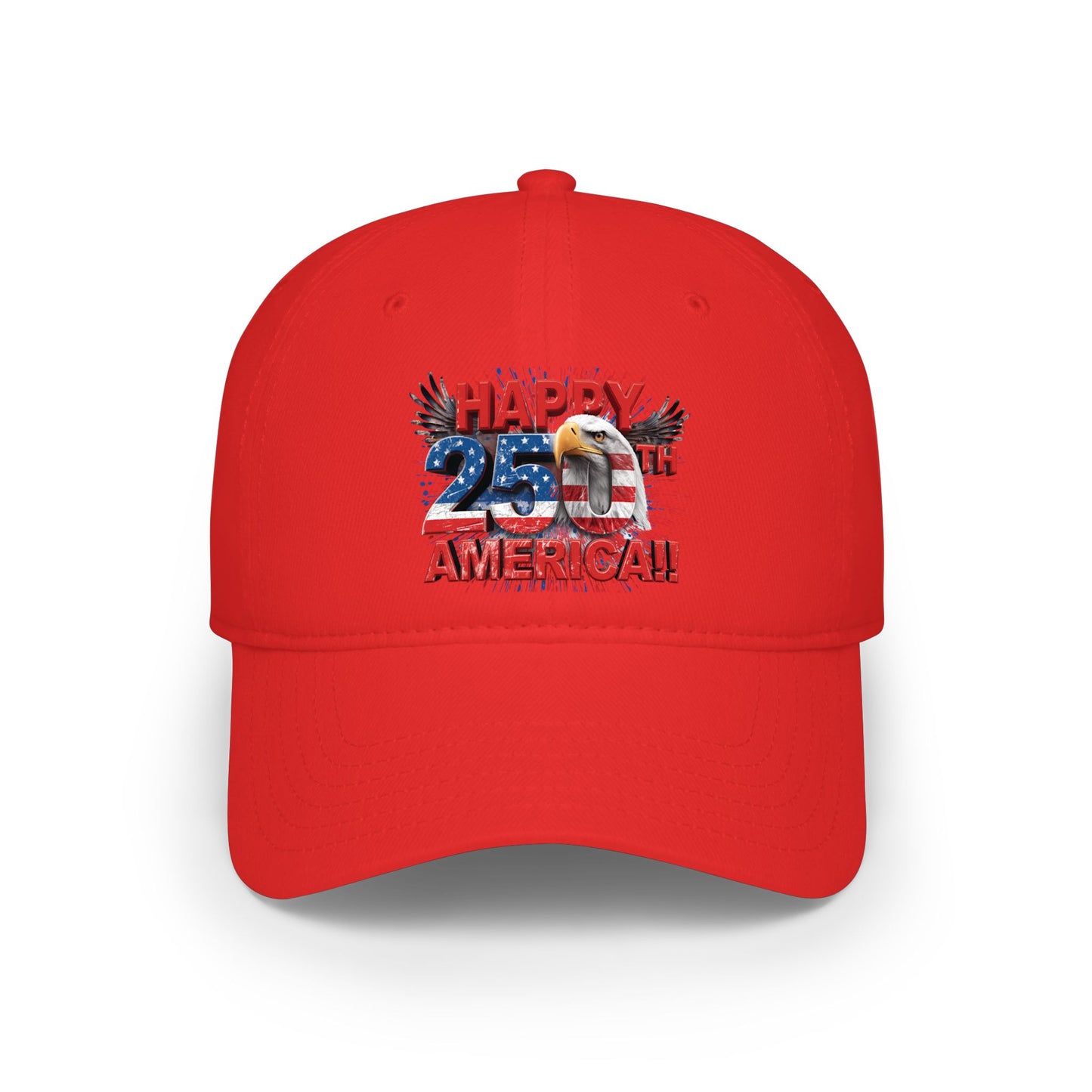 Happy 250th Birthday America Baseball Cap | Patriotic Eagle & Flag Low Profile Hat | 1776-2026 | 5 Colors