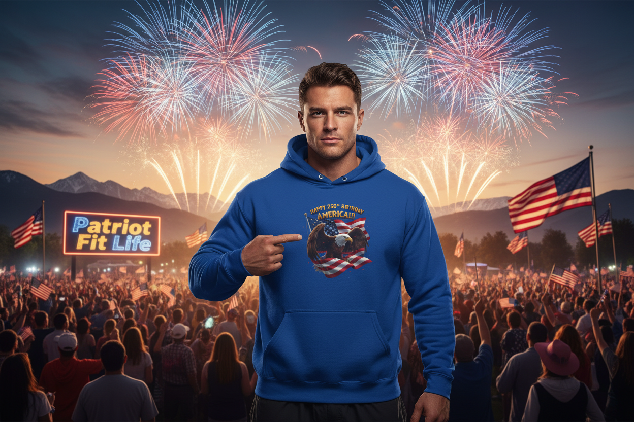 Happy 250th Birthday America Hoodie | Patriotic Celebration Sweatshirt