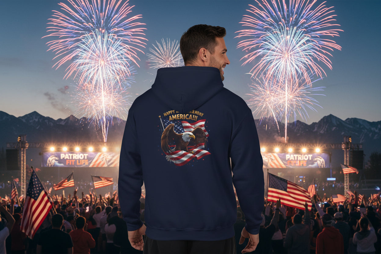 Happy 250th Birthday America Hoodie | Patriotic Celebration Sweatshirt