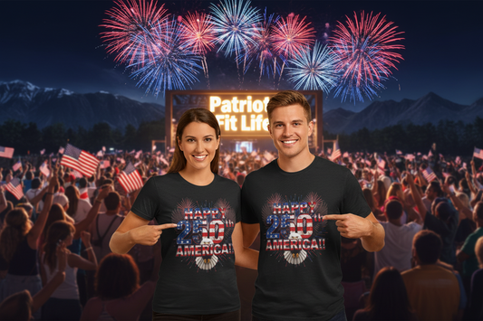 Happy 250th America T-Shirt | Patriotic Eagle Fireworks Tri-Blend Tee | July 4th 2026