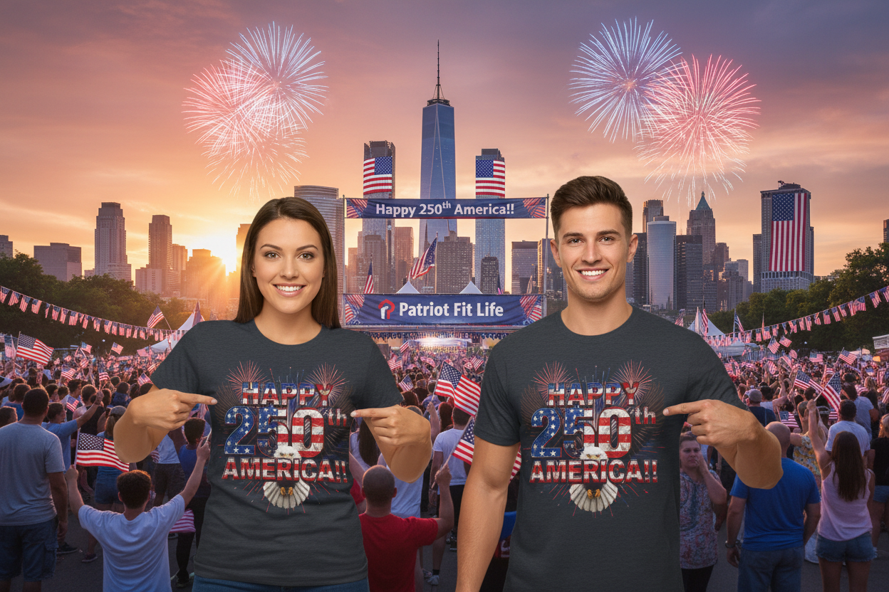 Happy 250th America T-Shirt | Patriotic Eagle Fireworks Tri-Blend Tee | July 4th 2026