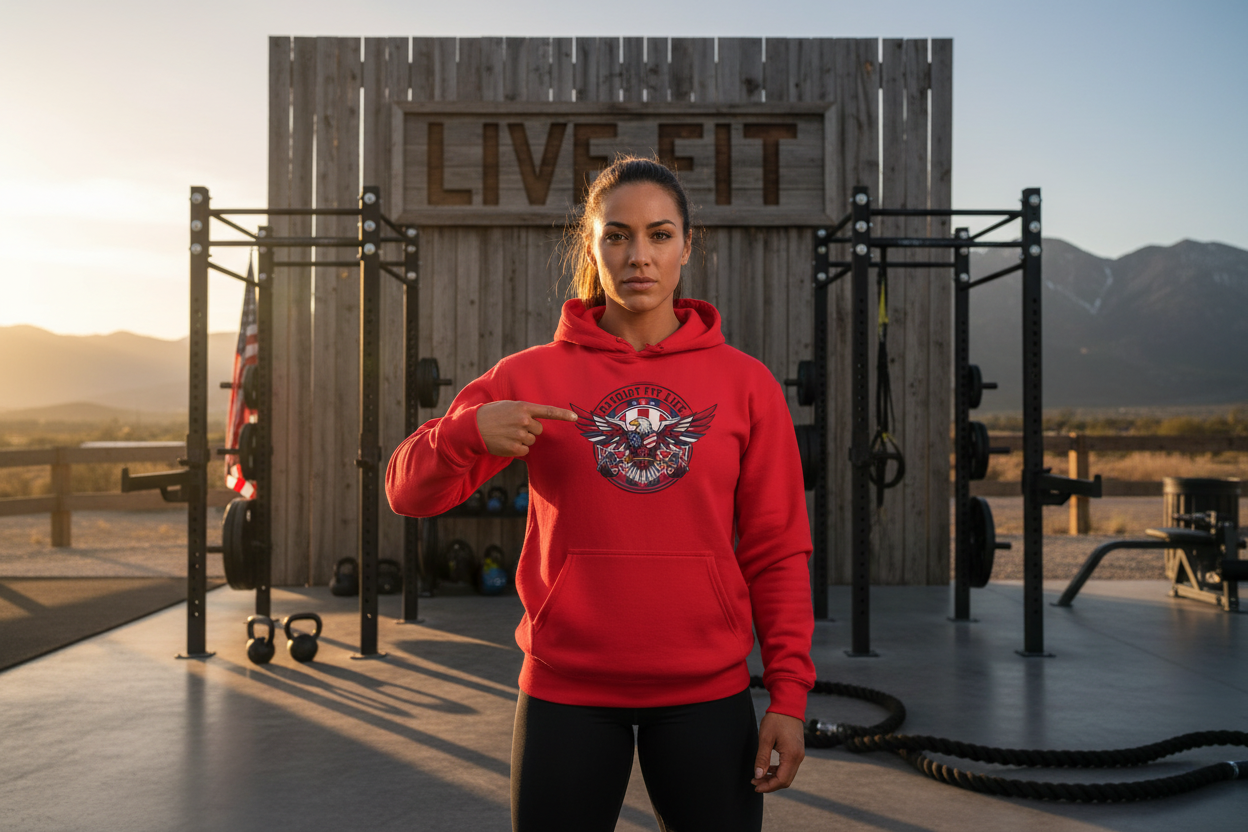 Patriot Fit Life Hoodie — American Eagle Flag Fitness Sweatshirt - Premium Patriotic Apparel