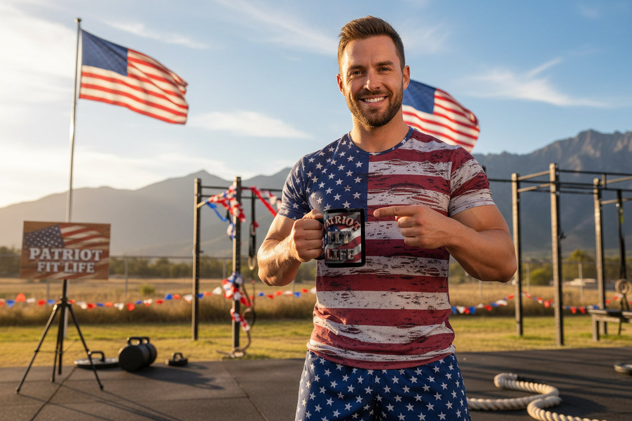 Patriot Fit Life Mug | American Flag Fitness Coffee Cup